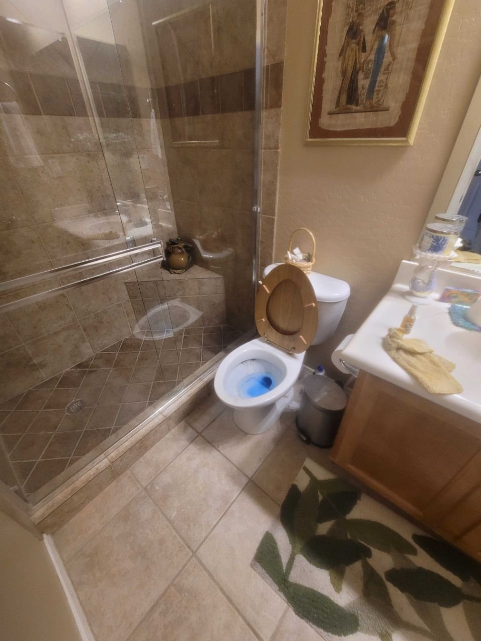 Cleaning expert scrubbing tiled floor in Cave Creek home